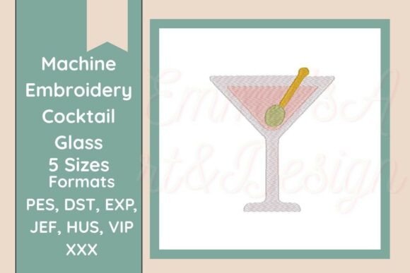 Cocktail Glass Machine Embroidery Design Review