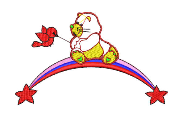 Cute Bear Sitting on Rainbow Embroidery Review