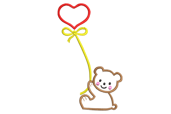 Cute Bear with Heart Balloon Embroidery Review