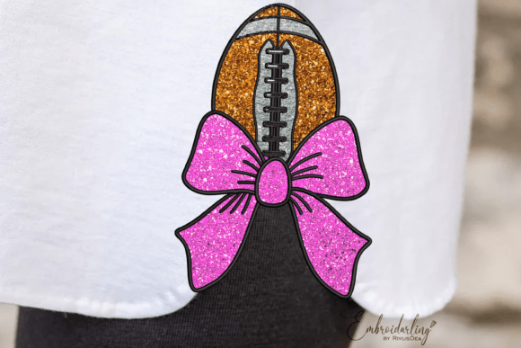 Football Side Bow Applique Embroidery Review