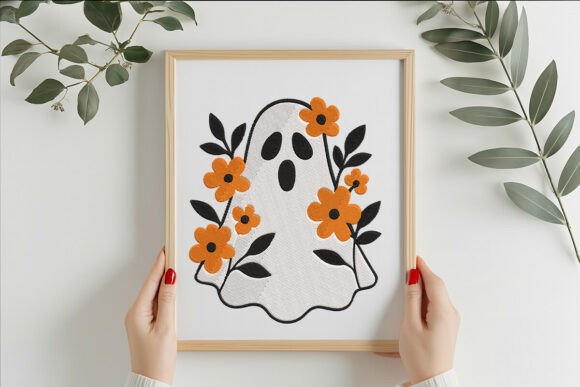 Halloween BOO Embroidery Design Vintage
