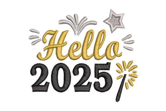 New Year 2025 Hello Letter Embroidery