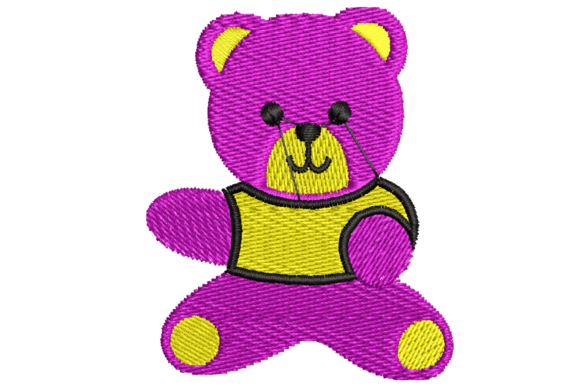 Purple and Yellow Bear Embroidery Design Review