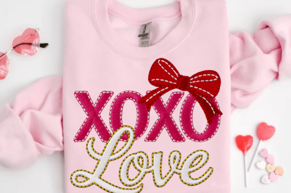 Valentine Day XOXO Love Embroidery PNG Review